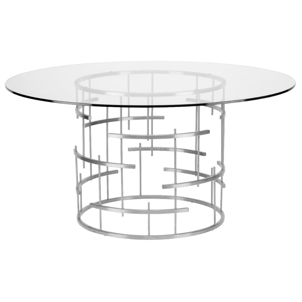 Nuevo HGSX214 ROUND TIFFANY DINING TABLE in SILVER